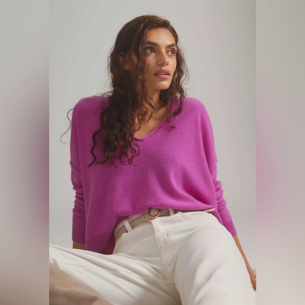 Anthropologie Cool Pink Cashmere Sweater